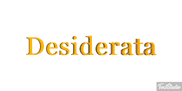 Desiderata Effetto testo