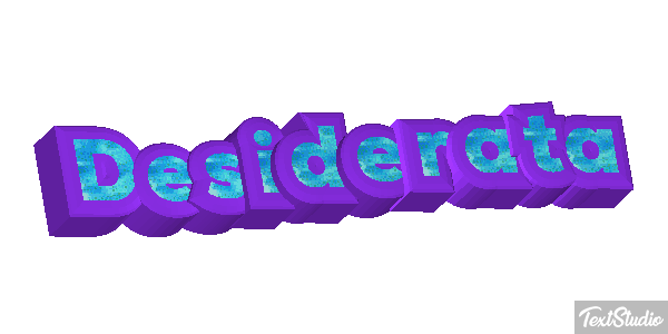 Desiderata Effetto testo