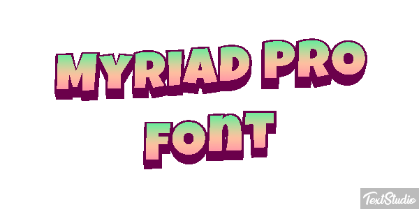 Myriad Pro Font Text effect