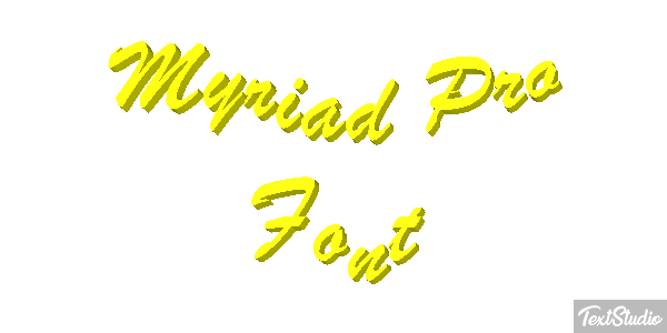 Myriad Pro Font Text effect