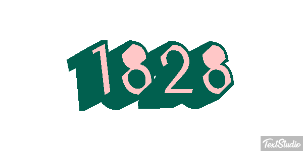 1828 Text effect