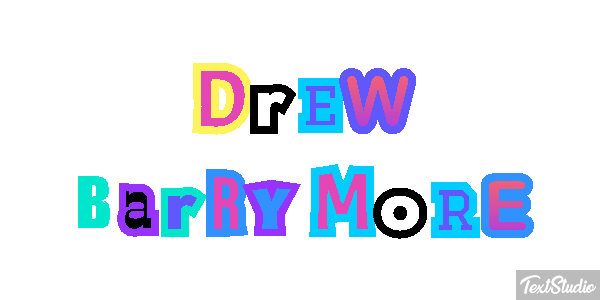 Drew Barrymore Efeito do texto