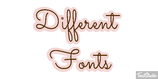 Different Fonts Effetto testo