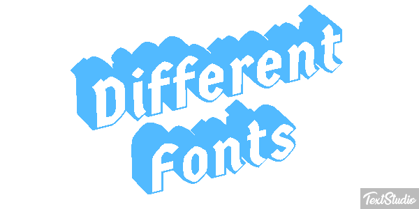Different Fonts Effetto testo