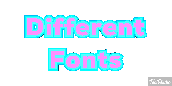 Different Fonts Effetto testo