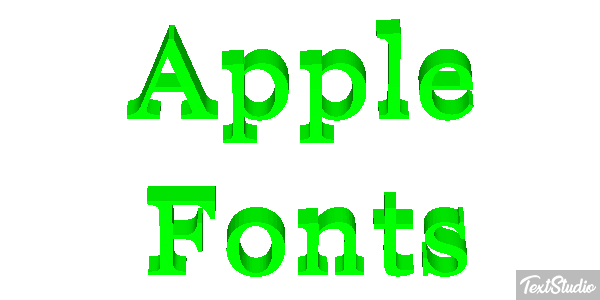 Apple Fonts Text effect