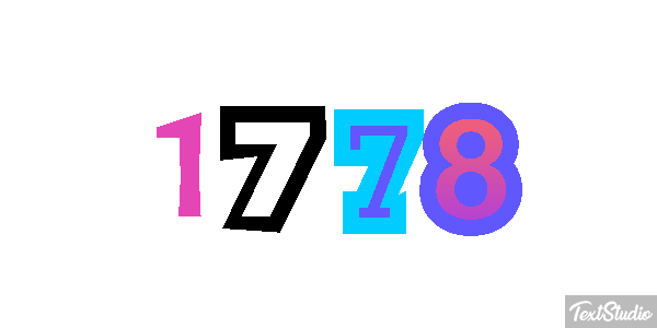 1778 Text effect