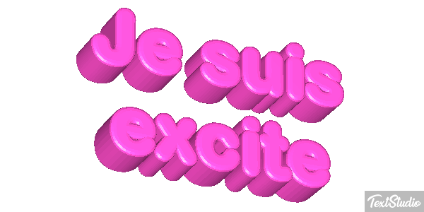 Je suis excité Effet de texte