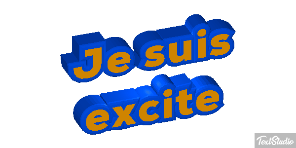 Je suis excité Effet de texte