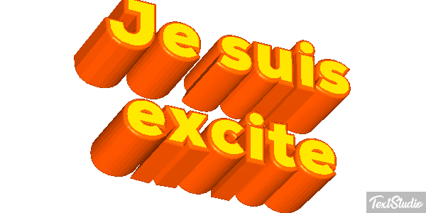 Je suis excité Effet de texte