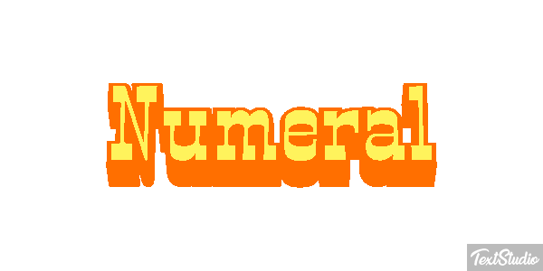 Numeral Efeito do texto