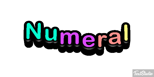Numeral Efeito do texto