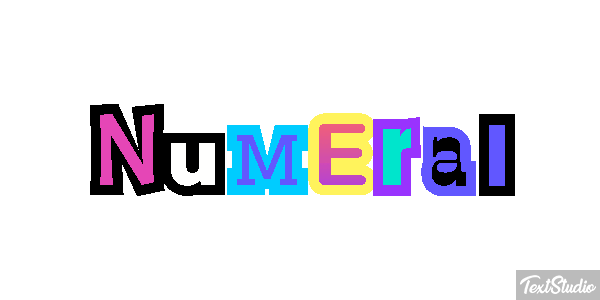 Numeral Efeito do texto