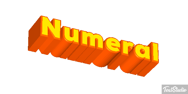 Numeral Efeito do texto