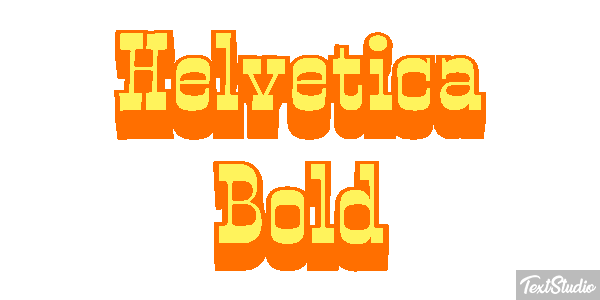 Helvetica Bold Text effect