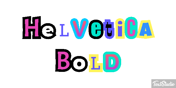 Helvetica Bold Text effect