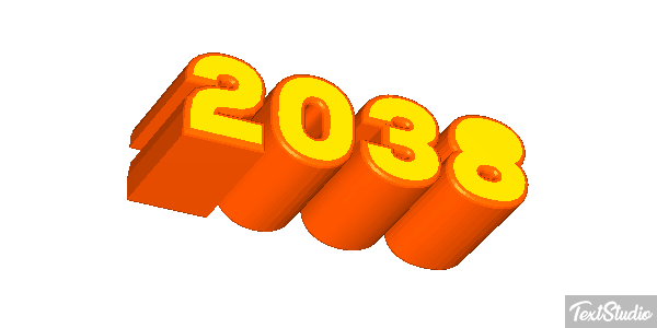 2038 Text effect
