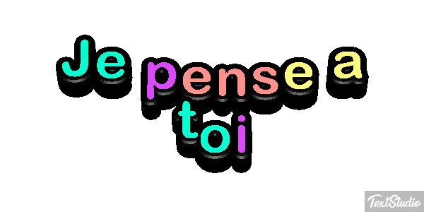 Je pense à toi Efekt tekstowy