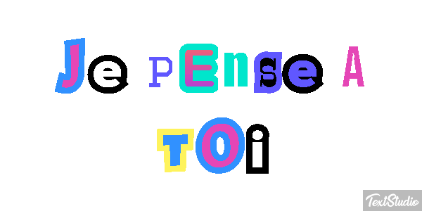Je pense à toi Efekt tekstowy