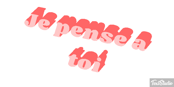 Je pense à toi Efekt tekstowy