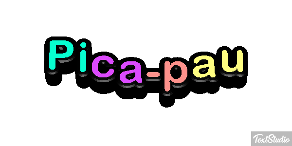 Pica-pau Efeito do texto