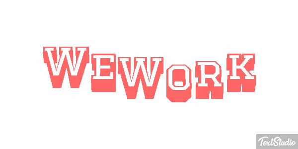 WeWork Efeito do texto