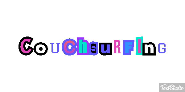 Couchsurfing Text effect