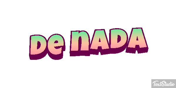 De nada Effetto testo