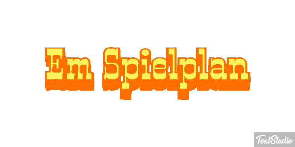 Em Spielplan Text effect