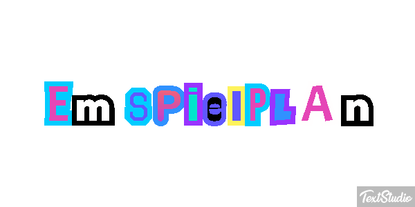 Em Spielplan Text effect