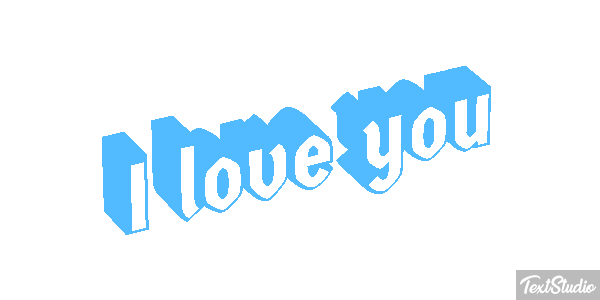 I love you Efeito do texto