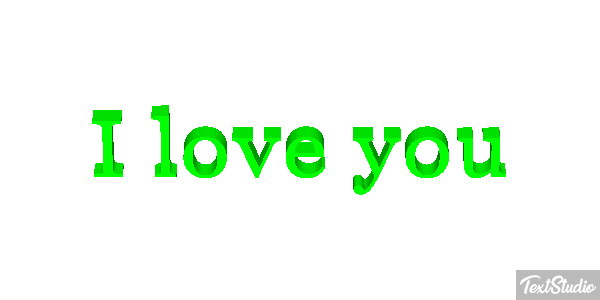 I love you Efeito do texto