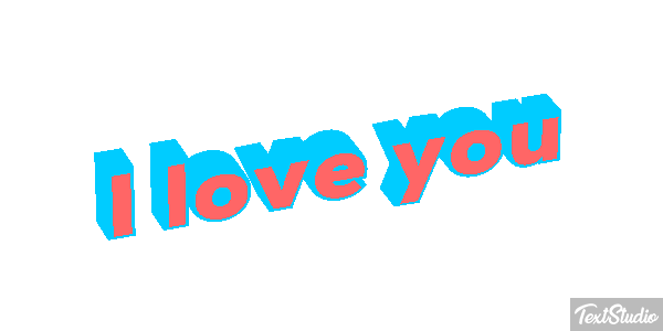 I love you Efeito do texto