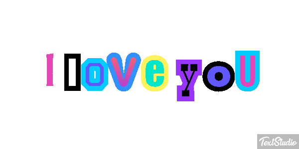 I love you Efeito do texto