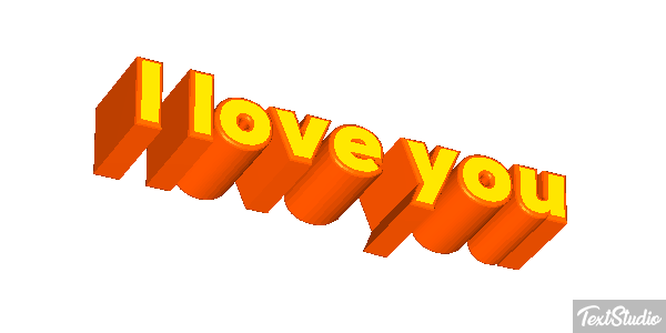 I love you Efeito do texto