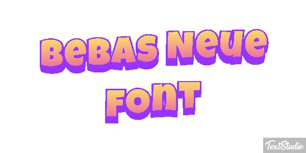 Bebas Neue Font Text effect