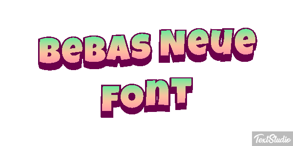 Bebas Neue Font Text effect