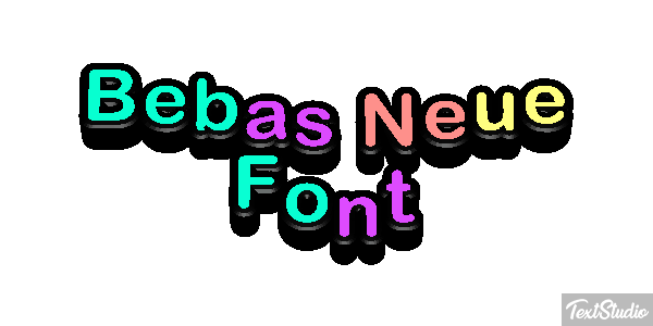 Bebas Neue Font Text effect