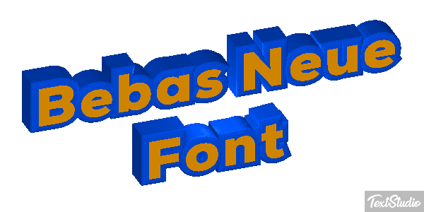 Bebas Neue Font Text effect