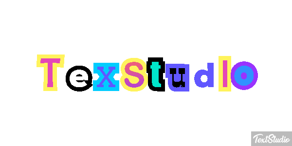 TexStudio Efekt tekstowy