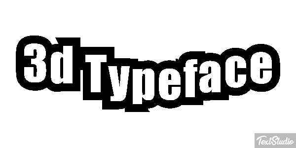 3d Typeface Efeito do texto