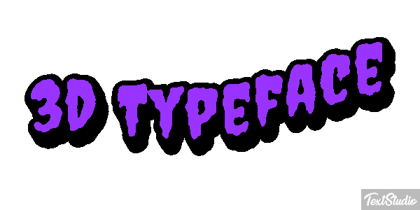 3d Typeface Efeito do texto