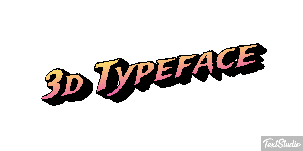 3d Typeface Efeito do texto