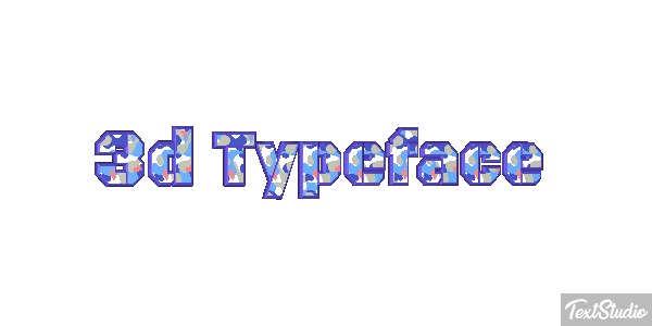 3d Typeface Efeito do texto