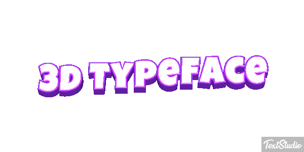 3d Typeface Efeito do texto