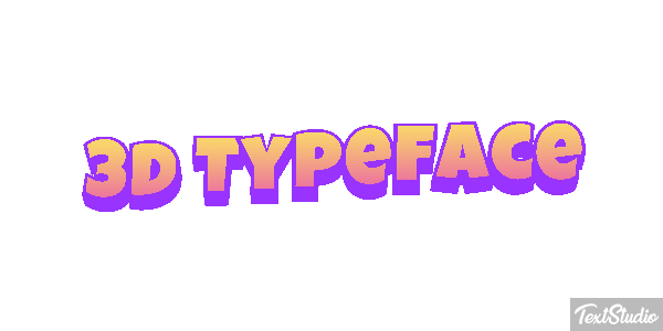 3d Typeface Efeito do texto