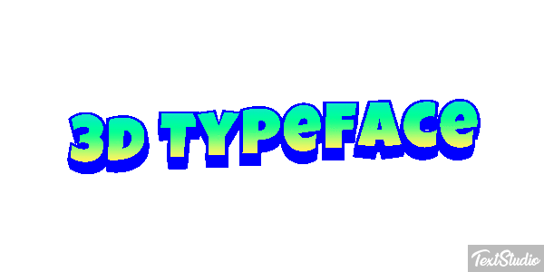 3d Typeface Efeito do texto