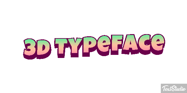 3d Typeface Efeito do texto