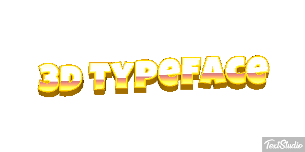 3d Typeface Efeito do texto