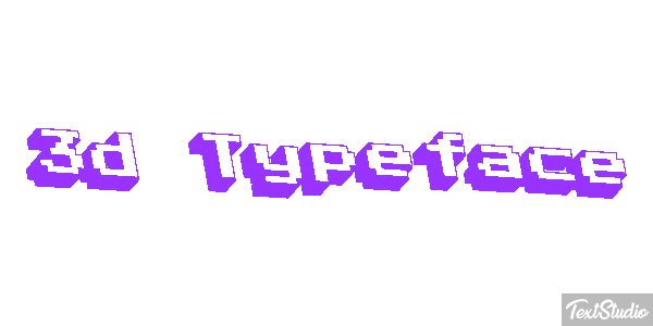 3d Typeface Efeito do texto